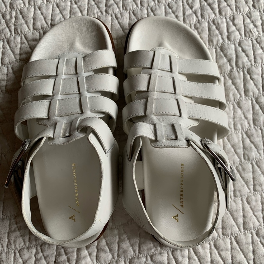 Anthropologie White Sandals